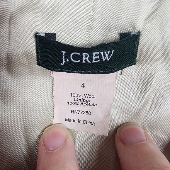 J. Crew Womens Coat Red Wool Herringbone Fiona Jacket Size 4 Coquette Academia - Picture 4 of 6